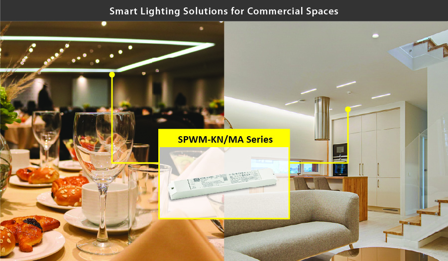 LED Driver KNX & Matter MEAN WELL: Mengenal Seri SPWM-KN dan SPWM-MA untuk Smart Lighting 2 spwm series aplication